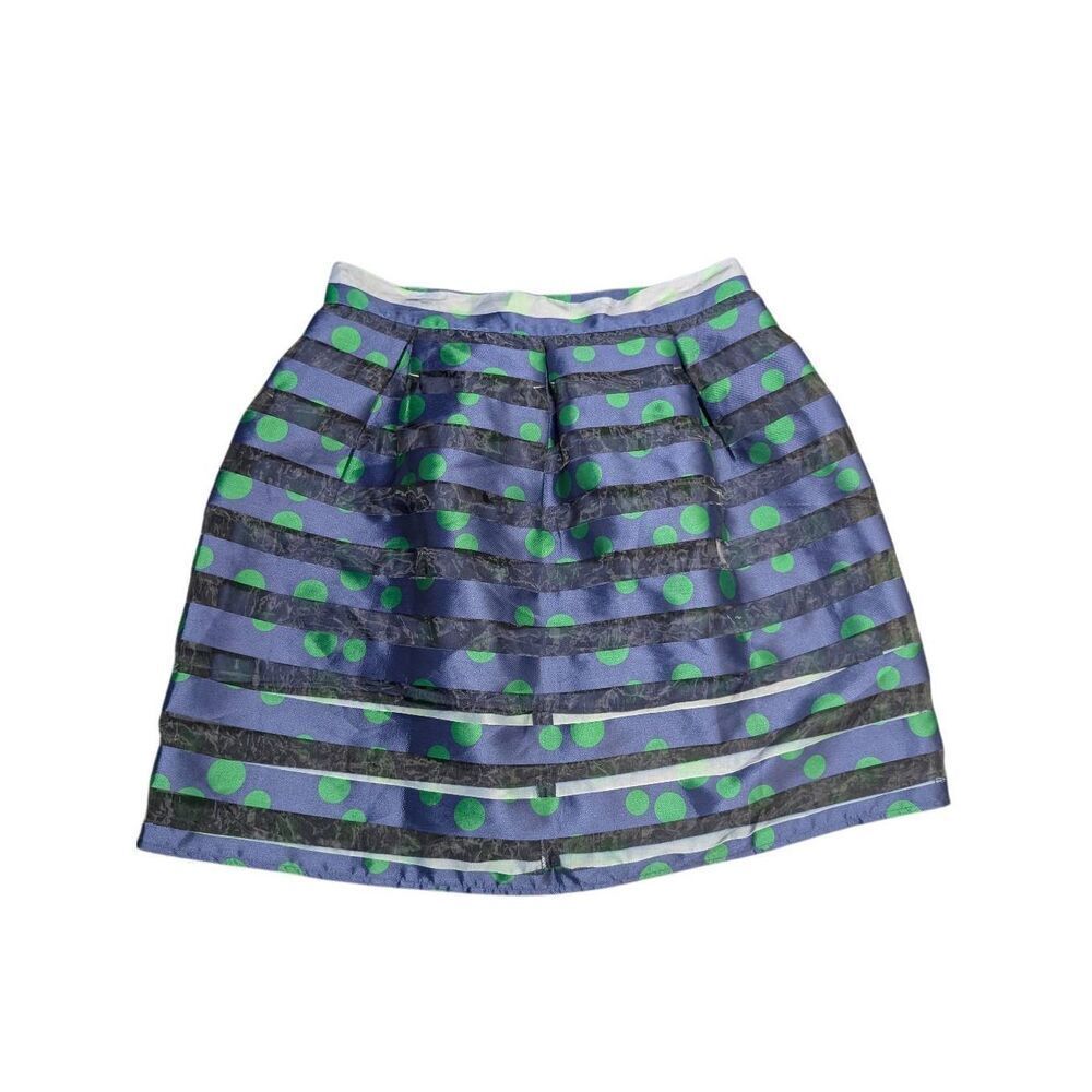 NWT Touch Me Sheer Mini Skirt with Liner Polka Dot Stripes Zipper Womens size 1X